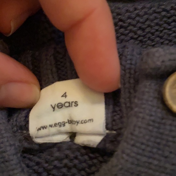 Knit Boys Hoodie Sweater ombré blue and neon green - Picture 3 of 4